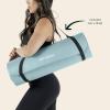 image:imageRetrospec Solana Yoga Mat Thick 12in NonSlip Workout Mat with Nylon Strap  72x24in Exercise Mat for Pilates Stretching amp Fitness  BPA Free Easy CleanBlue Mist