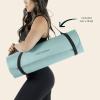 image:imageRetrospec Solana Yoga Mat Thick 12in NonSlip Workout Mat with Nylon Strap  72x24in Exercise Mat for Pilates Stretching amp Fitness  BPA Free Easy CleanBlue Ridge