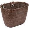 image:imageRetrospec Cane Woven Oval Dreamcatcher Basket with Authentic Leather Straps amp Brass BucklesDark Stain