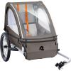 image:imageRetrospec Rover Plus Foldable Bike Trailer for Kids SingleDouble Passenger Child Bike Trailer with 5Point Safety Harness Reflective WeatherResistant Fabric and Safety Flag  Supports 4080 lbsBasalt