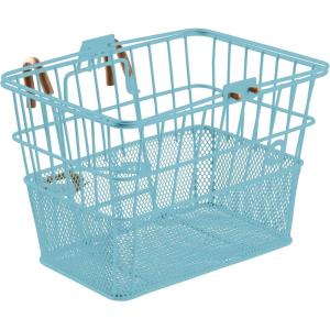 image:imageRetrospec Apollo Detachable Front Bike Basket Steel HalfMesh with Integrated Detachable Hooks and BuiltIn Handle Easy Assembly and Portability for BicyclesCool Mint