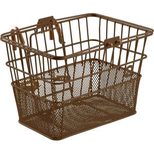 image:imageRetrospec Apollo Detachable Front Bike Basket Steel HalfMesh with Integrated Detachable Hooks and BuiltIn Handle Easy Assembly and Portability for BicyclesBrown
