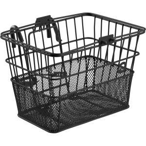 image:imageRetrospec Apollo Detachable Front Bike Basket Steel HalfMesh with Integrated Detachable Hooks and BuiltIn Handle Easy Assembly and Portability for BicyclesBlack