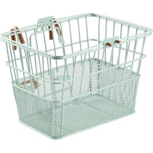 image:imageRetrospec Apollo Detachable Front Bike Basket Steel HalfMesh with Integrated Detachable Hooks and BuiltIn Handle Easy Assembly and Portability for BicyclesMatcha