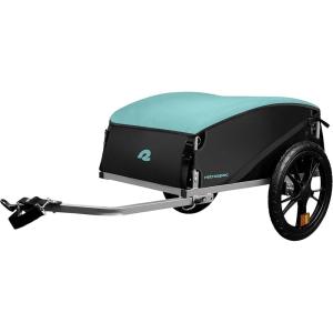image:imageRetrospec Rover Hauler Bike Cargo Trailer  Foldable Frame with WeatherResistant Fabric amp 80lb Capacity  Universal Bike Trailer for 2029in Wheels  Includes Safety Flag amp DRing AnchorsBlue Ridge