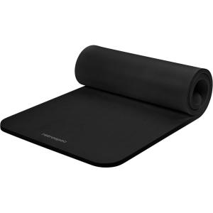 image:imageRetrospec Solana Yoga Mat 1 Thick wNylon Strap for Men amp Women  Non Slip Exercise Mat for Home Yoga Pilates Stretching Floor amp Fitness WorkoutsBlack