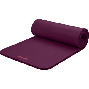image:imageRetrospec Solana Yoga Mat 1 Thick wNylon Strap for Men amp Women  Non Slip Exercise Mat for Home Yoga Pilates Stretching Floor amp Fitness WorkoutsBoysenberry