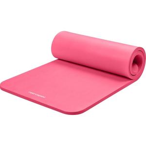 image:imageRetrospec Solana Yoga Mat 1 Thick wNylon Strap for Men amp Women  Non Slip Exercise Mat for Home Yoga Pilates Stretching Floor amp Fitness WorkoutsPink Dahlia