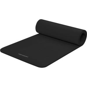 image:imageRetrospec Solana Yoga Mat Thick 12in NonSlip Workout Mat with Nylon Strap  72x24in Exercise Mat for Pilates Stretching amp Fitness  BPA Free Easy CleanBlack