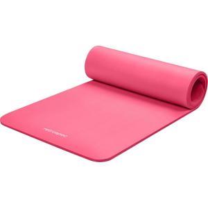 image:imageRetrospec Solana Yoga Mat Thick 12in NonSlip Workout Mat with Nylon Strap  72x24in Exercise Mat for Pilates Stretching amp Fitness  BPA Free Easy CleanPink Dahlia