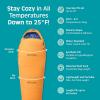 image:imageRetrospec Dream 25 Kids Sleeping Bag for Camping  Mummy Style WaterResistant Lightweight 3lbs 3oz Adjustable Length Draft Collar 25F RatingDay Dreamer