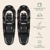 image:imageRetrospec Drifter Snowshoes for Women amp Men  Lightweight Aluminum Frame Snow Shoes with Double Ratchet Binding System Heel Lifts amp Carry Bag for All Terrain Hiking amp Winter SportsBlack Ice