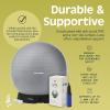 image:imageRetrospec Luna Exercise Ball with Pump  AntiBurst Fitness Equipment for Yoga Core Training amp Stability  Home Gym Swiss Ball for Office amp PregnancyFossil Gray