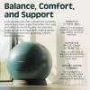 image:imageRetrospec Luna Exercise Ball with Pump  AntiBurst Fitness Equipment for Yoga Core Training amp Stability  Home Gym Swiss Ball for Office amp PregnancyBlack