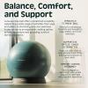 image:imageRetrospec Luna Exercise Ball with Pump  AntiBurst Fitness Equipment for Yoga Core Training amp Stability  Home Gym Swiss Ball for Office amp PregnancyRose