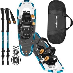 image:imageRetrospec Drifter Snowshoes amp Trekking Poles Bundle with Adjustable Bindings  Lightweight Aluminum Snow Shoes for Women amp Men  All Terrain Hiking amp Winter SportsIce Cap