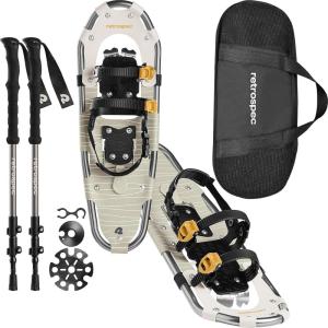 image:imageRetrospec Drifter Snowshoes amp Trekking Poles Bundle with Adjustable Bindings  Lightweight Aluminum Snow Shoes for Women amp Men  All Terrain Hiking amp Winter SportsLaurel