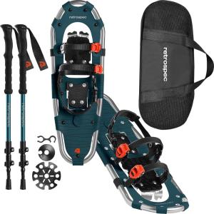 image:imageRetrospec Drifter Snowshoes amp Trekking Poles Bundle with Adjustable Bindings  Lightweight Aluminum Snow Shoes for Women amp Men  All Terrain Hiking amp Winter SportsSuperior Blue