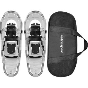 image:imageRetrospec Drifter Snowshoes for Women amp Men  Lightweight Aluminum Frame Snow Shoes with Double Ratchet Binding System Heel Lifts amp Carry Bag for All Terrain Hiking amp Winter SportsArctic