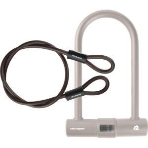 image:imageRetrospec Lookout ULock Bike Lock with 4Ft Security Cable Heavy Duty AntiTheft Bicycle Lock with 14mm Shackle Pick Resistant amp Secure AntiRotation DesignMatte Bone