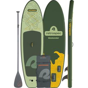 image:imageRetrospec Weekender Inflatable Stand Up Paddle Board Includes Paddle Pump and Accessories 106 Lightweight iSUP Puncture Resistant Inflatable Paddle Board for AdultsWild Spruce