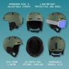 image:imageRetrospec Comstock Ski Helmet  Snowboard Helmet for Adults amp Youth  Adjustable Fit Snow Helmet with Protective Shell and Breathable Vents for Men Women Boys amp GirlsMatte Forest