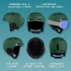 image:imageRetrospec Comstock Ski Helmet  Snowboard Helmet for Adults amp Youth  Adjustable Fit Snow Helmet with Protective Shell and Breathable Vents for Men Women Boys amp GirlsMatte Hemlock