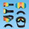 image:imageRetrospec Flume Ski Goggles for Men and Women UV ProtectionMatte BlackKaleido