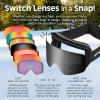 image:imageRetrospec Flume Ski Goggles for Men and Women UV ProtectionMatte BlackMirror Polarized