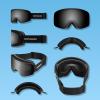 image:imageRetrospec Flume Ski Goggles for Men and Women UV ProtectionMatte BlackMirror Polarized