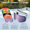 image:imageRetrospec Flume Ski Goggles for Men and Women UV ProtectionMatte IceBismuth
