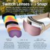 image:imageRetrospec Traverse Plus Ski amp Snowboard Snow Goggles and Interchangeble Lenses for Men and Women AntiFog and OTG DesignMatte AbalonePear