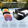 image:imageRetrospec Traverse Plus Ski amp Snowboard Snow Goggles and Interchangeble Lenses for Men and Women AntiFog and OTG DesignMatte BlackMirror Polarized