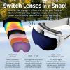 image:imageRetrospec Traverse Plus Ski amp Snowboard Snow Goggles and Interchangeble Lenses for Men and Women AntiFog and OTG DesignMatte WhiteSapphire
