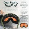 image:imageRetrospec Traverse Ski Goggles  Snowboard Goggles for Men Women  100 UV Protection AntiFog Snow GogglesMatte ForestCitrine