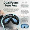 image:imageRetrospec Traverse Ski Goggles  Snowboard Goggles for Men Women  100 UV Protection AntiFog Snow GogglesMatte IceCrystal