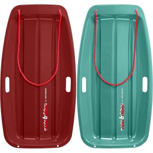 image:imageRetrospec Retrorider Plastic Snow Sled  Toboggan Style with Pull Rope ColdResistant Coating and Hard Bottom for Smooth Downhill Rides  Available in 35 and 48 Sizes for Kids and AdultsBrrgundy  Wintertide