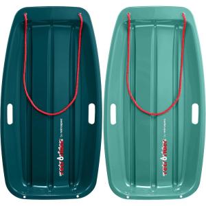 image:imageRetrospec Retrorider Plastic Snow Sled  Toboggan Style with Pull Rope ColdResistant Coating and Hard Bottom for Smooth Downhill Rides  Available in 35 and 48 Sizes for Kids and AdultsSnowy Spruce  Wintertide