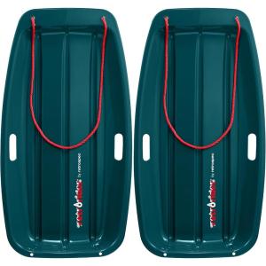 image:imageRetrospec Retrorider Plastic Snow Sled  Toboggan Style with Pull Rope ColdResistant Coating and Hard Bottom for Smooth Downhill Rides  Available in 35 and 48 Sizes for Kids and AdultsSnowy Spruce