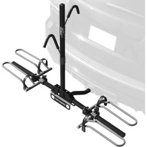 image:imageRetrospec Lenox Car Hitch Mount Tray Bike Rack W 2Inch Receiver  2 Bicycle Carrier  Class II or III Trailer HitchBlack