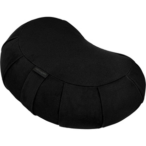 image:imageRetrospec Sedona Zafu Meditation Cushion Filled wBuckwheat Hulls  Yoga Pillow for Meditation Practices  Machine Washable 100 Cotton Cover amp Durable Carry Handle Crescent BlackBlack